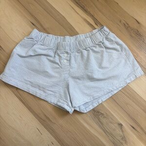 Brandy Melville Keira Striped Boxer Shorts One Size Pajama Comfy 100% Cotton